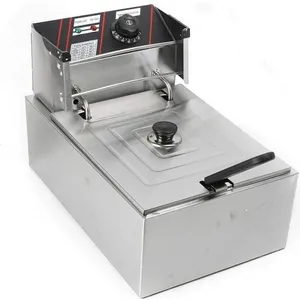 Friteuse - Acier Inoxydable - Grande Capacité 5.5L - Facile à Nettoyer - Thermostat Réglable pas cher
