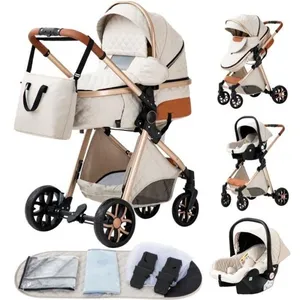 YAZOCO - Poussette 3 en 1 Bébé Poussette Combinée Siège-Auto Nacelle T...