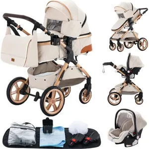 YAZOCO - Poussette combinée 3en1 - Avec nacelle-siège auto - Jusqu'à 1... pas cher