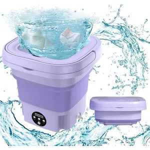 BIGILANTUH Machine à Laver Portable-machine à laver-8L-10W-Violet-3 Mo... pas cher