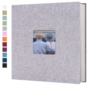 BIGILANTUH Album Photo - Non spécifié - 28x27cm - Couverture en lin - 40 pages - Gris pas cher