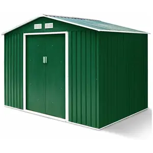 Abri de Jardin en Metal 2,7m² - GOPLUS - 2 Portes Coulissantes et 2 Fe... pas cher
