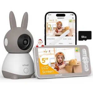IEGEEK 2K/5" Babyphone Caméra Bebe,PTZ 360° Vidéo connecté Smartphone,...Vendu parcdiscount