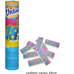 RueDeLaFete Canon à confettis 18 ans - petit modèle pas cher