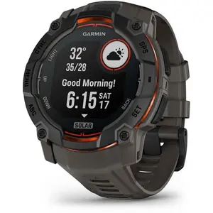 Comparateur de prix : Garmin Instinct 3 Solar 50 mm Noire (Bracelet gris charbon) Noir