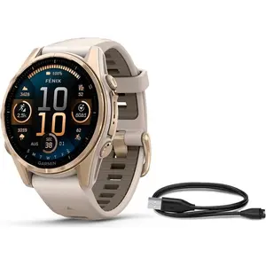 Comparateur de prix : Garmin - Montre GPS - Fenix 8 Amoled 43mm Sapphire Soft Gold - Beige