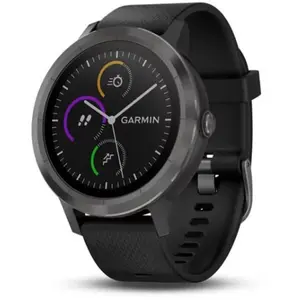 Garmin Vivoactive 3 30,4 mm gris foncé au bracelet en silicone noir pas cher