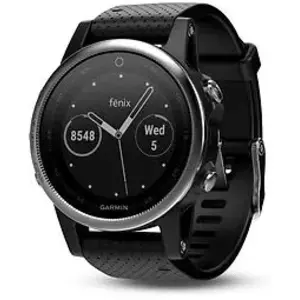 Garmin Fenix 5S 42 mm argent au bracelet silicone noir pas cher