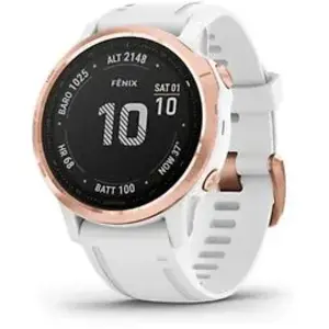 Garmin Fenix 6S Pro 42 mm blanc et bracelet en silicone blanc pas cher
