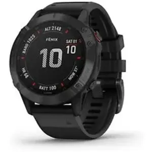 Garmin Fenix 6 Pro 47 mm noir et bracelet en silicone noir pas cher