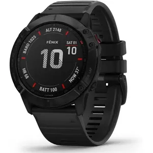 Garmin Fenix 6X Pro 51 mm noir et bracelet en silicone noir