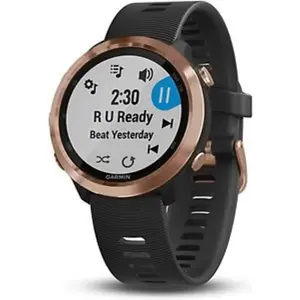 Garmin Forerunner 645 Music or rose et bracelet en silicone noir pas cher