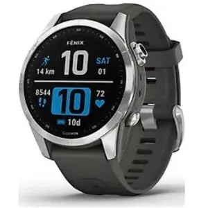 Garmin Fenix 7S 42 mm argent avec bracelet en silicone gris [Wi-Fi] pas cher