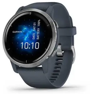 Comparateur de prix : Garmin Venu 2 45 mm silber avec bracelet en silicone bleu [Wi-Fi]
