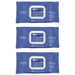Uriage Bébé 1ères Lingettes d'Eau Nettoyante Lot de 3 x 70 LingettesVendu parcdiscount