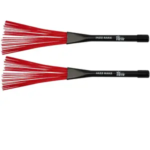 Vic Firth Balai de Jazz, Poils Escamotables Rouges, Manche en Plastique