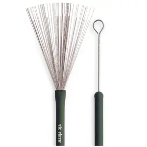Vic Firth Balai à Fils Métalliques Fractionnés et Escamotables, Manche Vert, Bout en Bois pas cher