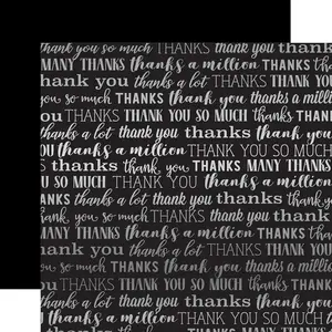 Echo Park Paper co.Carta Bella Many Thanks Foil - Papier Black Many Thanks Silver Foil pas cher
