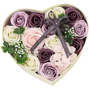 BIGILANTUH Coffret Cadeau Fleur de Savon Rose-Saint Valentin, Noël, ca... pas cher