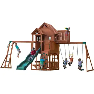 Comparateur de prix : Backyard discovery skyfort ii aire de jeux en bois, portique, toboggan