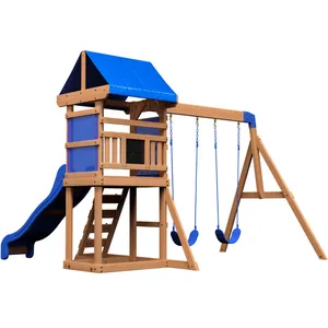 Comparateur de prix : BACKYARD DISCOVERY Aire de jeux avec toboggan, balançoires & échelle d'escalade, en bois