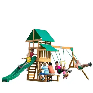 Comparateur de prix : BACKYARD DISCOVERY Aire de jeux en bois avec toboggan et balançoires - Belmont