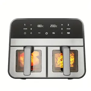 TEENO Friteuse Air Fryer Dual Zone sans Huile 9L 2400W, avec Fenêtre de Visu... pas cher