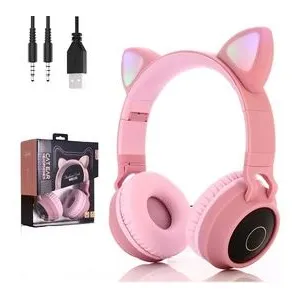 Comparateur de prix : Casque Bluetooth Chat Enfant - Rose