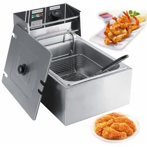 YES Friteuse électrique en acier inoxydable 6L avec panier pour prise comm... pas cher