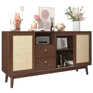 MERAX Buffet en mdf et panneaux de particules avec 3 portes coulissant... pas cher