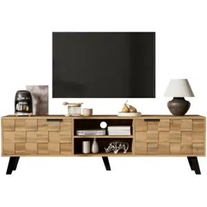 MERAX Meuble tv,banc tv bas à poser 160,5cm en panneaux de particules ... pas cher