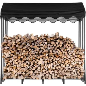 CAROMA Abris bois de chauffage en acier 185x70x185 cm Abri bois 2,4 stères Abri de stockage de bois Abri-Bûches avec Bâche de protection pas cher