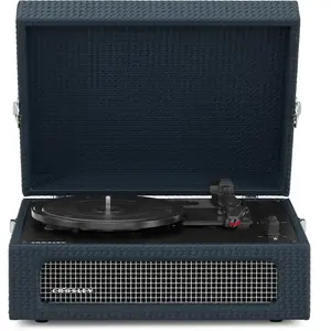 Crosley - Tourne-disque Bluetooth 2 voies Voyager bleu - 36x29.5x14 cm T.U pas cher