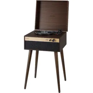 Crosley Jasper Walnut platine vinyle/lecteur multimédia sur pied pas cher