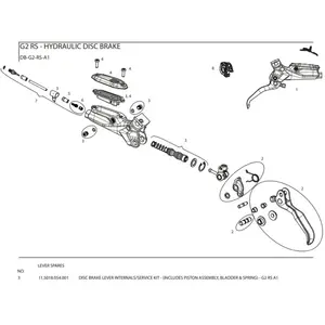Rockshox Internes Du Levier De Frein/kit D´entretien G2 Rs A1 One Size pas cher