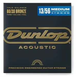 Cordes pour guitare acoustique Dunlop DAB1356 Bronze 80/20 Medium 13-56