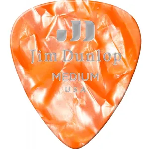 Dunlop 483 Picks GENUINE CELLULOID CLASSIC orange Perloid, Medium pas cher