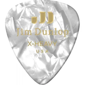 Dunlop Jim Genuine Celluloid Classic, Player'S Pack De 12, Perloid White, Extra Heavy Médiators
