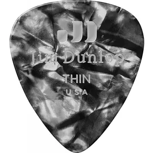 Dunlop 483P02TH - Médiator Celluloid Black Perloid thin sachet de 12