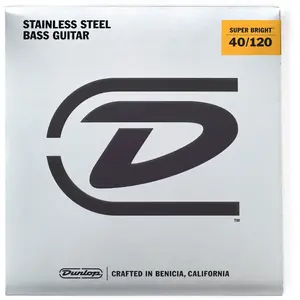 Comparateur de prix : Dunlop Super Bright Stainless Steel light 40-120 - Jeu 5 cordes guitare basse