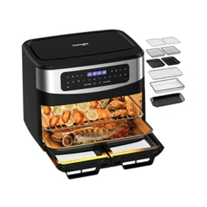iceagle Friteuse sans huile 2 chambres 12L 2600W XXL Vitre 10 programm... pas cher