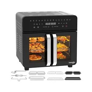 Friteuse 23L sans huile, Noir, double zone, 15 programmes, 2200W, 12 a... pas cher