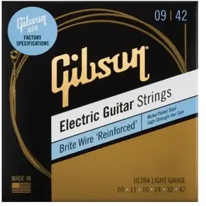 Gibson SEG-BWR9 Brite Wire Reinforced 09-42 - Cordes pour Guitare Électrique