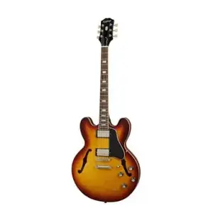 Comparateur de prix : Epiphone ES-335 Figured Raspberry Tea Burst guitare semi-hollow body