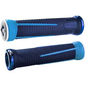 Poignées MTB ODI AG1 Signature Lock-On 2.1 Bleu-Azur 135mm