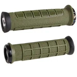 Poignées MTB ODI Elite Pro Lock-On 2.1 Olive avec Colliers Noirs, 130mmVendu parbikeinn