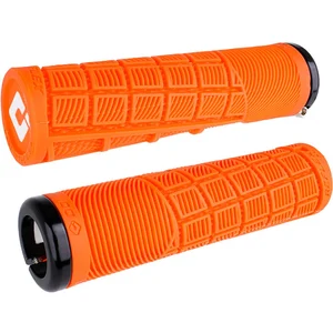 Poignées Odi Reflex XL V2.1 Lock-On Orange avec Colliers Noirs, 135 mm - Idéales pour BMX et MTBVendu parbikeinn