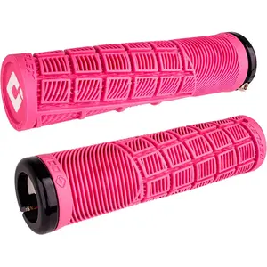 Poignées Odi Grips Reflex V2.1 Lock-On Rose avec Colliers Noirs, 135 mm