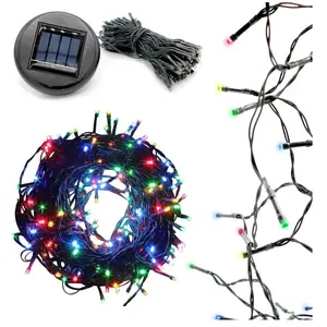 Comparateur de prix : FISHTEC Guirlande Solaire 100 LED Lumineuse - 4 Couleurs - Longueur 17...