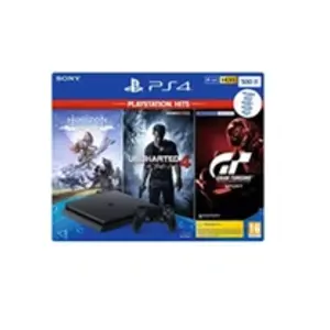 Console PS4 SLIM - 500 GB Black Hits Pack GT/HZD/UC4 Jeu Playstation 4 pas cher